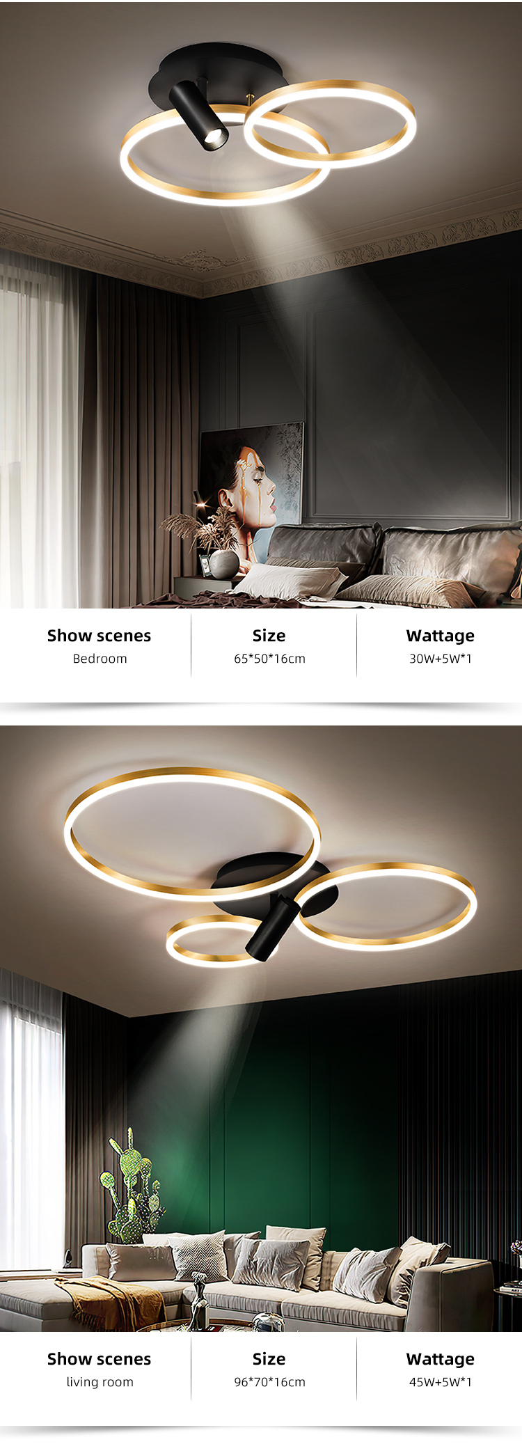 Fashion Smart Indoor Acrylic Hotel Decor Round Modern Led Ceiling Lamp For Living Room