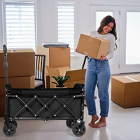 Vente directe d'usine, chariot pliable utilitaire à grande capacité, robuste, avec roues détachables, chariot de camping, utilisation en extérieur