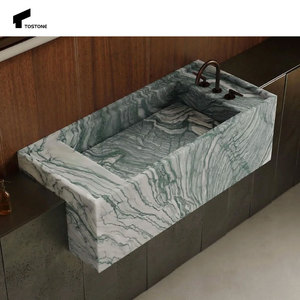 <span class=keywords><strong>Lavabo</strong></span> <span class=keywords><strong>de</strong></span> Pared Rectangular <span class=keywords><strong>de</strong></span> Mármol Verde Natural <span class=keywords><strong>de</strong></span> Lujo Tostone para Diseño Personalizado, Decoración <span class=keywords><strong>de</strong></span> Hogar, Villa u Hotel - Product Image 3