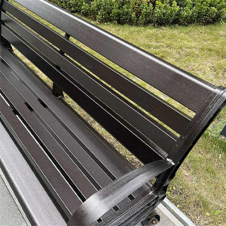 outdoor furniture black wood plastic composite bench seat outside park