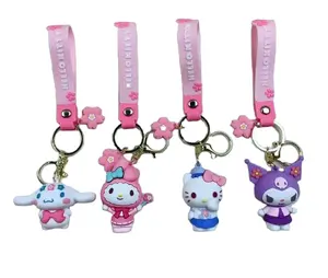 Custom 3d Cartoon dolls With plastic Pvc Keychains Rubber Key Chains Backpack pendant