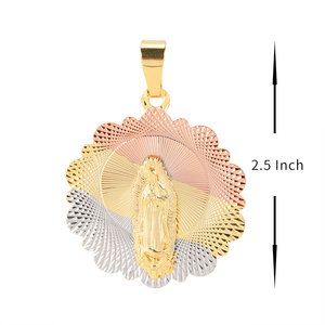 14k oro <span class=keywords><strong>Virgen</strong></span> <span class=keywords><strong>de</strong></span> <span class=keywords><strong>guadalupe</strong></span> collar católica <span class=keywords><strong>de</strong></span> <span class=keywords><strong>la</strong></span> religión colgante - Product Image 5