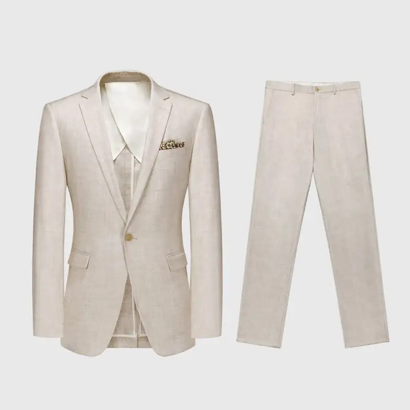 Abiti estivi color beige abiti estivi traspiranti 2 pezzi all'ingrosso ufficio blazer tailleur uomo