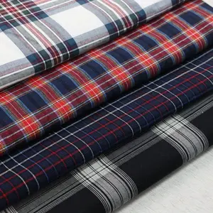 High Quality Textile Manufacturer Fashion Check Design 100% Cotton Poplin Yarn Dyed Woven Fabric for Shirt Men & Woman