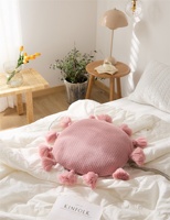 HLK marocain Faible QUANTITÉ MINIMALE DE COMMANDE Arc-En-Ciel Boho Tricot Gland Macramé Rond Pom pom Acrylique Taie d'oreiller câble Crochet Jet Maison Housse De Coussin