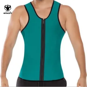 men's gym shape wear Slim Corset Neoprene Sauna Zipper Body Shaper Tank Top Shirt waist trainer vest for weight Loss