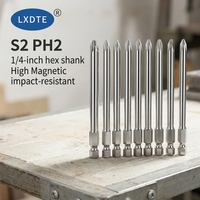 Embout de tournevis Torx T20 en acier LXDTE S2, tige hexagonale de 1/4 pouces, 100 mm, hautement magnétique, résistant aux chocs, pour outil électrique
