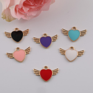 Angel Heart Wing Charms Zinc Alloy Colorful DIY Jewelry Accessories Pendant For <b>Bracelet</b> Necklace Making - Product Image 5