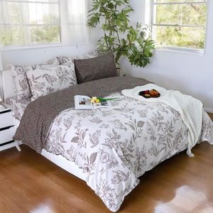 Nhà Máy Bán Buôn Sang Trọng Nhà Dệt Vàng Mô Hình Bộ Đồ Giường Đặt 100% Bông Nhiệt đới Lá In Comforter Bìa Bộ Đồ Giường Đặt - Product Image 4