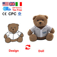 Fait sur mesure Anime Animal Design doux peluche ours en peluche poupée PP coton rempli avec logo personnalisé jouets en peluche personnalisation