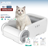 Bac à litière pour chat en plastique de 10 kg, avec système de nettoyage automatique et désodorisation, commandé par application WiFi intelligente, espace intérieur de 65 L, forme rectangulaire, pour chats