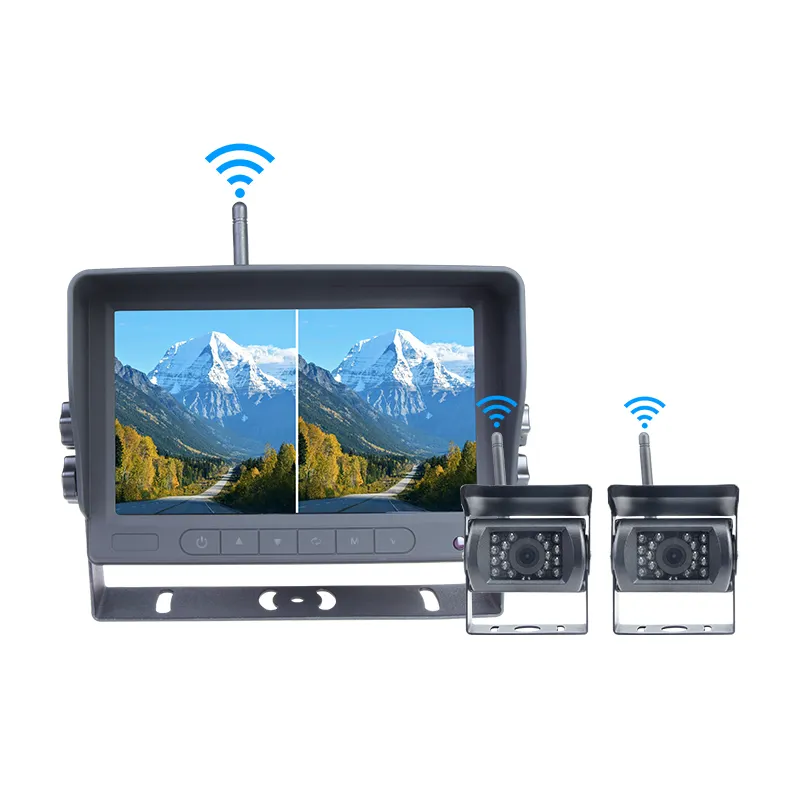 מצלמה 2.4 אלחוטית ghz lcd עבור משאית אוטובוס מסך 7 מצלמה rearview מצלמת 24v, 2 ערוצים