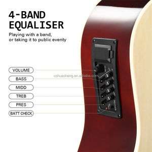 <span class=keywords><strong>Guitare</strong></span> acoustique cutaway Huasheng 41 pouces en tilleul avec égaliseur 7545 et accessoires – Prix usine - Product Image 2
