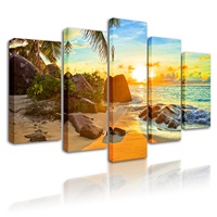 Impression sur toile Décoration murale Tableau d'art Affiches et impressions modernes et calligraphiques Décoration personnalisée Peinture de plage en 5 pièces