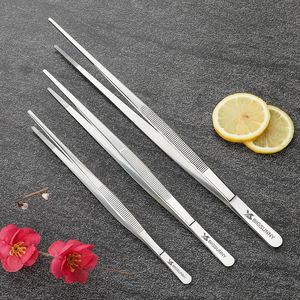 Pinset koki dapur baja tahan karat, penjepit panjang makanan dengan ujung bergigi penjepit makanan untuk memasak - Product Image 3