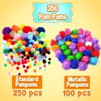 Perlengkapan Seni & Kerajinan Mega untuk Anak-Anak, Set Kerajinan Lengkap dengan Pom Pom, Pembersih Pipa, Proyek DIY untuk Sekolah & Rumah