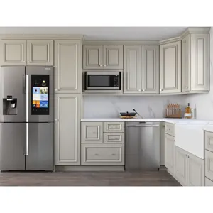 CBMmart American Painted Shaker Style Kitchen Storage Cabinet Red Oak Solid Wood Kitchen Cabinets Kitchen Designs