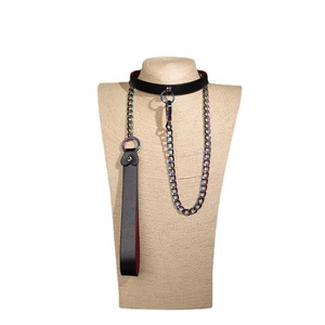 Collier BDSM en cuir avec rivets punk - Choker gothique réglable pour jeux de <span class=keywords><strong>domination</strong></span>, équipement de <span class=keywords><strong>bondage</strong></span> fétiche - Product Image 1