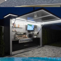 Cuisine extérieure complète avec armoires pour barbecue intelligentes en finition argent brossé en gros