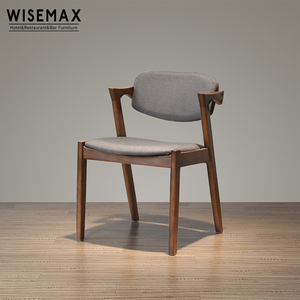 WISEMAX FURNITURE Sedia da Pranzo Design <span class=keywords><strong>Giapponese</strong></span> a Forma di Z Rivestita in Tessuto con Gambe in Legno - Product Image 6