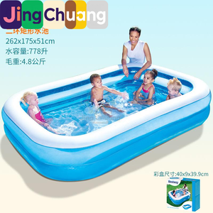 Piscina Inflable para Bebés, Niños y Adultos, Material de PVC, Color Azul y Blanco, Piscina Cuadrada Inflable, Gran Venta - Product Image 3