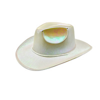 Chapeau de lueur de paillettes roses argentées colorées nouveau chapeau de Cowboy en plastique pour l'activité de danse de rue et la fête d'anniversaire