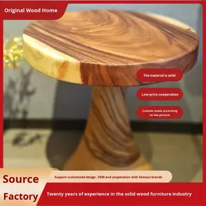 Tavolino da Caffè in <span class=keywords><strong>Legno</strong></span> Massello Stile Tronco <span class=keywords><strong>con</strong></span> Texture Naturale Design Multifunzionale per Soggiorno e Balcone - Product Image 2