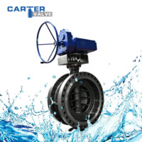 Válvula de Mariposa de Vapor Sellada de Metal con Triple Desplazamiento Carter, Brida RF de Acero Inoxidable SS304, Engranaje de Tornillo sin Fin para Vapor Saturado, PN64, Certificación ASME CE