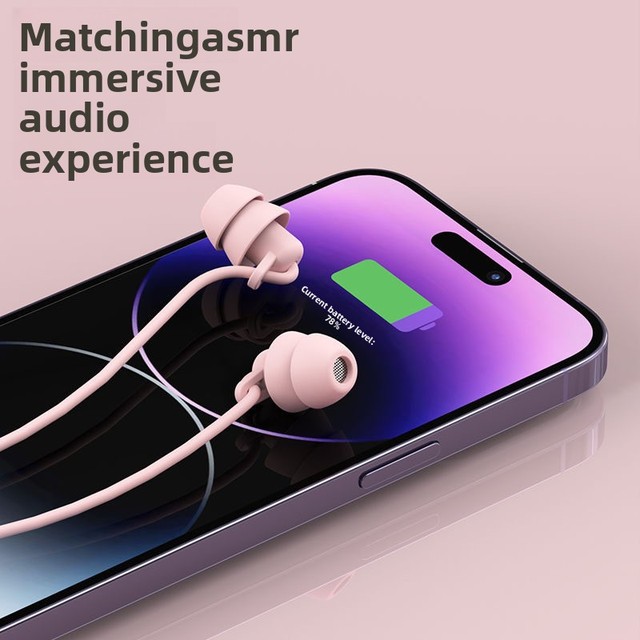Wired In-Ear Sleep Headphones Noise Isolation Princess Anna Logo Comfortable Side Sleeping Ear Pressure Relief Type-C Interface