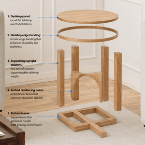 Table d'appoint ronde <span class=keywords><strong>en</strong></span> bois de manguier massif faite à la main et table basse pour salon - Product Image 6
