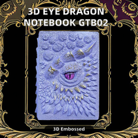 Cuaderno de Tapa Dura con Encuadernación Térmica A5, Diseño de Dragón de un Solo Ojo en Relieve 3D, Ideal para Regalos Navideños, BTG-29, Venta al Por Mayor