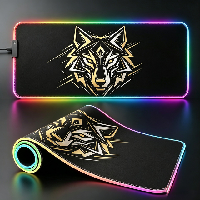 RGB Mouse Pad XXL Extended Large LED Gaming Mousepad with 14 Light Modes for PC Gamers Desk Mat
