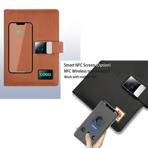 מחברת יומן מותאם אישית NFC מטען אלחוטי כוח בנק נעילת אצבע או נעילת סיסמא דיגיטלית מחברת עם כונן הבזק מסוג USB