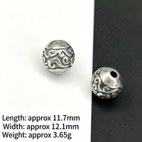 Cloche de palais à motifs en argent plaqué cuivre avec double anneau et perles rondes, pièces d'espacement pour bijoux perlés DIY et tressage de cordes