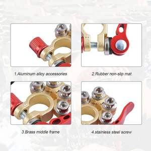 해양 자동차 자동 배터리 터미널 다공성 4 방향 퀵 릴리스 조정 분리 가능한 커넥터 구리 배터리 클램프 - Product Image 3