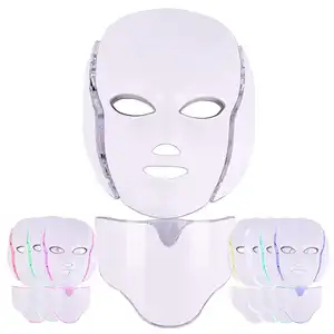Красота и личная гигиена 7 цветов Светодиодная маска для лица и шеи светодиодная световая фотоновая светодиодная маска терапия для лица