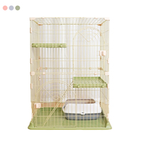 Cage de luxe pour chat solide multicouche conception amovible grand espace mousqueton fixation forte Durable Cage pour animaux de compagnie sécurité porte serrure boîte