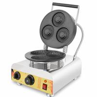 Machine à gaufres et cornets de crème glacée professionnelle, double face chauffante, pour cornets croustillants, en acier inoxydable, pour desserts