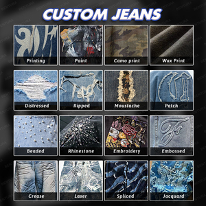 بنطلون جينز رجالي فضفاض عالي الجودة من BENTURA بتصميم شخصي مخصص وغسيل باهت - Product Image 3