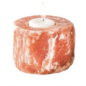 หิมาลายันคริสตัลหินเทียนทีไลท์สีชมพูเชิงเทียนที่ใส่เกลือหิมาลายัน - Product Image 1