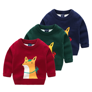 Automne hiver chaud enfants haut Monochrome <span class=keywords><strong>petit</strong></span> renard cou <span class=keywords><strong>pull</strong></span> décontracté à manches longues <span class=keywords><strong>pull</strong></span> pour petites filles de taille moyenne - Product Image 1