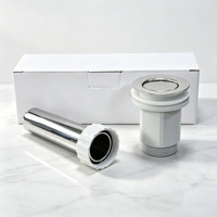 Vanne de vidange de lavabo encastrée moderne à fente G1 1/4 Click Clack en plastique et acier inoxydable