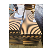 Vente en gros de panneaux acoustiques muraux en bois à grille cannelée pour fond de télévision pour salon