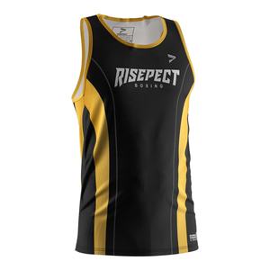 Singlet de Boxeo Negro Dorado con Gestión de Humedad Mejorada, Inserciones de Malla Transpirable y Construcción de Dobladillo Reforzado - Product Image 5