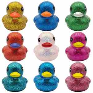Wholesale 10Cm Gold Powder Pvc & Rubber Tub Toy Baby's Floating Sequin Duck for <b>Bath</b> Play - Product Image 3