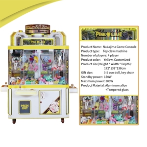Sıcak satmak oyuncak avı kavrama Arcade kapalı jetonla çalışan oyuncak peluş pençe makinesi sikke alıcı ile çocuklar için oyuncak Catcher