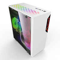 Boîtier d'ordinateur de bureau de jeu élégant en fonte intégrée ATX avec côtés entièrement transparents, boîtier d'ordinateur ATX, produit en stock