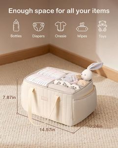 Organizador de Fraldas para Bebê para Mesa de Troca, Armazenamento Portátil para Itens Essenciais de Recém-Nascidos - Product Image 2