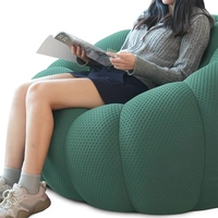 Fauteuil Canapé Bulle Rembourré Compressé, Fauteuil Courbé Capitonnée pour Salon, Canapé Convertible Sans Assemblage