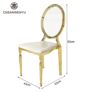 Chaises de banquet de luxe <span class=keywords><strong>en</strong></span> acier inoxydable, design personnalisé, robustes, or et blanc, pour événements hôteliers, directement de l'usine - Product Image 6